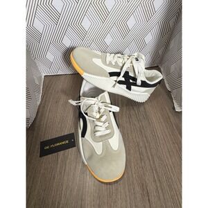 DE FLORANCE Women Cream Black Retro Athletic Sneakers Shoes Sz 8.5 tag not on